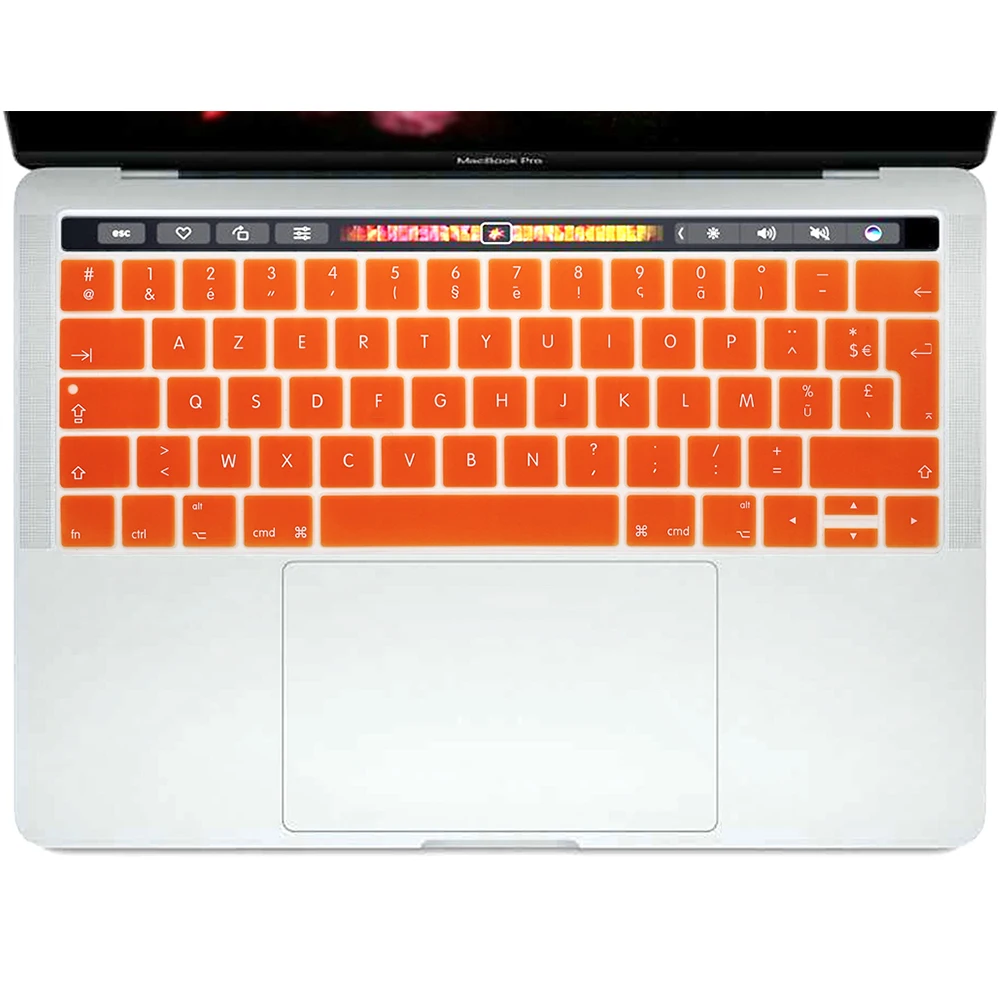 Силиконовый чехол для клавиатуры для Macbook Pro retina 13 15 Touchbar модели A1706 A1707 ЕС французский язык Azerty