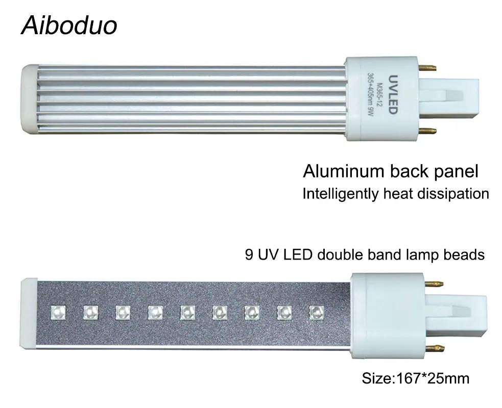 Aiboduo 9 Вт ультрафиолетовая лампа накаливания дизайн ногтей сушка для геля легкая