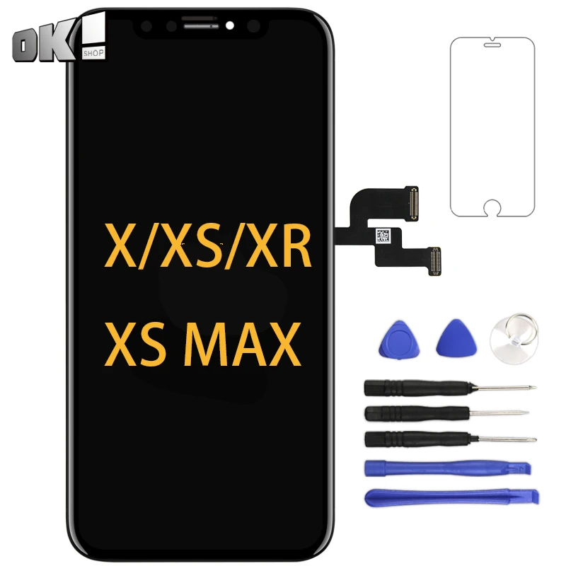 Черный OEM OLED панель для iPhone X XS LCD кодирующий преобразователь сенсорного экрана в