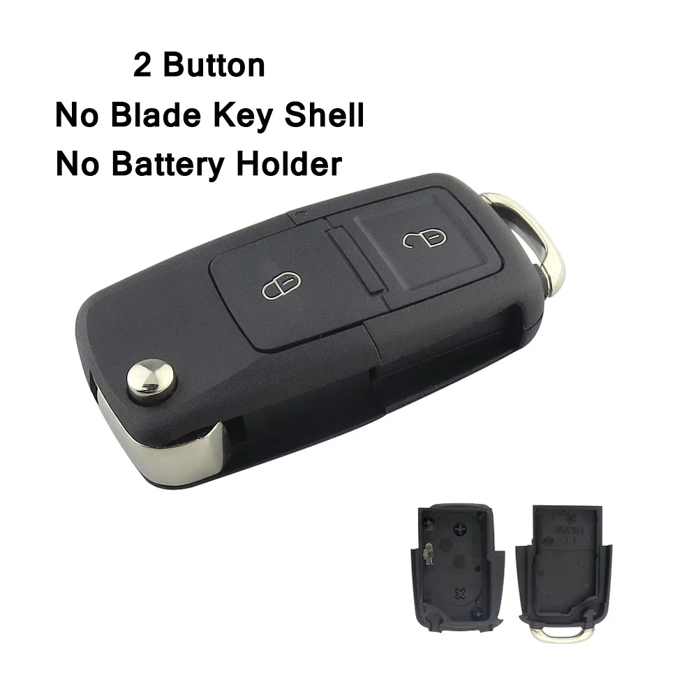no blade noholder OkeyTech 2/3 кнопка автомобиля дистанционного флип складной ключ оболочки чехол Fob для V W Volkswagen Passat Polo Golf Touran Octavia режущее лезвие - Цвет: no blade noholder