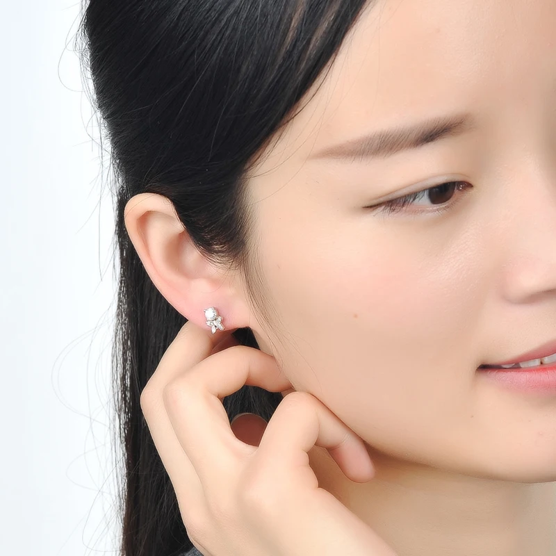 Серьги-гвоздики из настоящего серебра оптовая продажа ювелирные изделия для