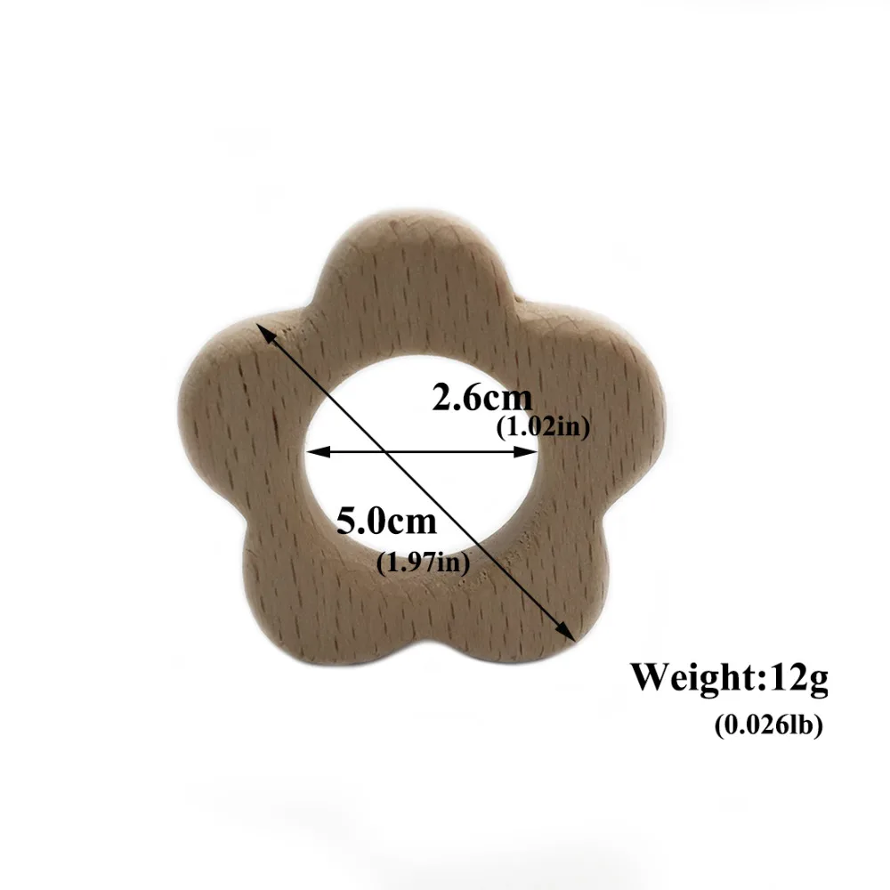 Mordedor de madera org&aacute;nico Natural para beb&eacute;, juguete de madera de haya, torre de nubes, Luna, hecho a mano, regalo para beb&eacute;-3