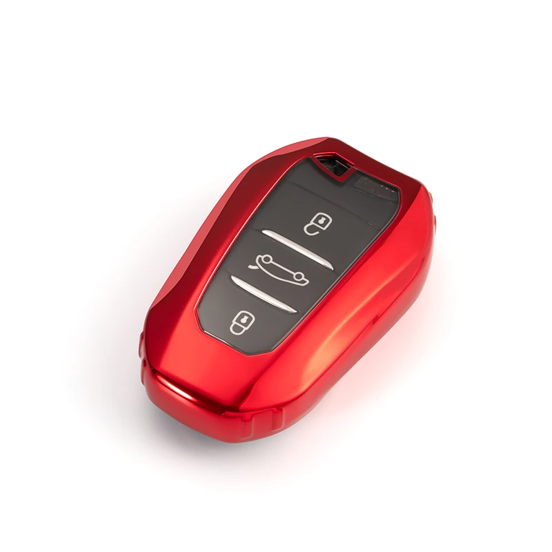E-red Мягкий чехол для автомобильного ключа из ТПУ, умный чехол для дистанционного ключа, подходит для Citroen 3008 4008 5008 Citroen C4 C4L C6, аксессуары для C3-XR, брелок - Название цвета: E-red