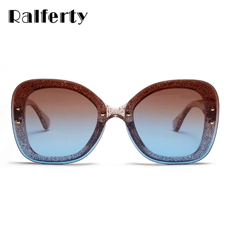 Ralferty 2018 блестящие Солнцезащитные очки женские дизайнерские пластиковые