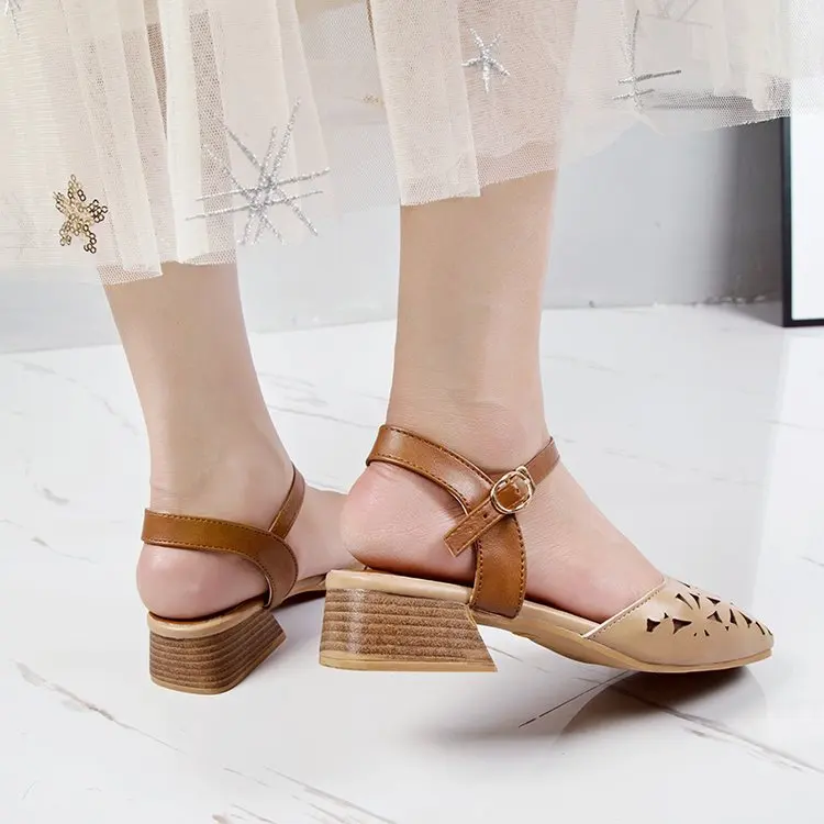 Женские босоножки в стиле академии летняя обувь на квадратном каблуке ретро