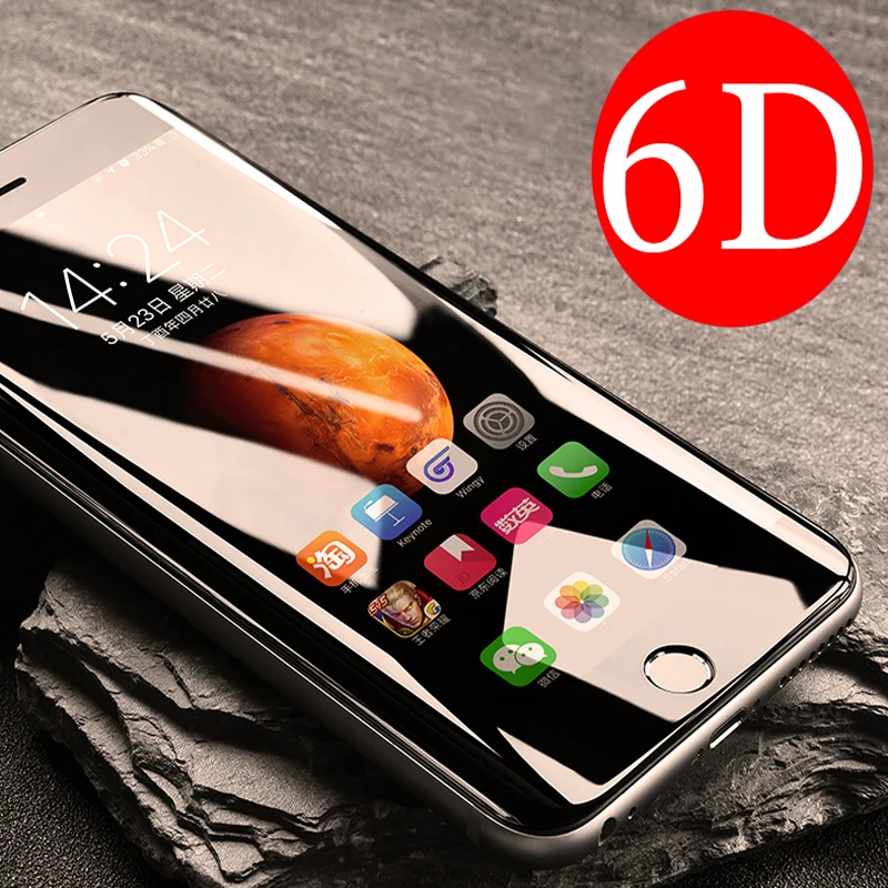 Полное покрытие 6D Edge закаленное стекло для iPhone X XS XR 7 8 6 6s Plus Защитная пленка 10 MAX |