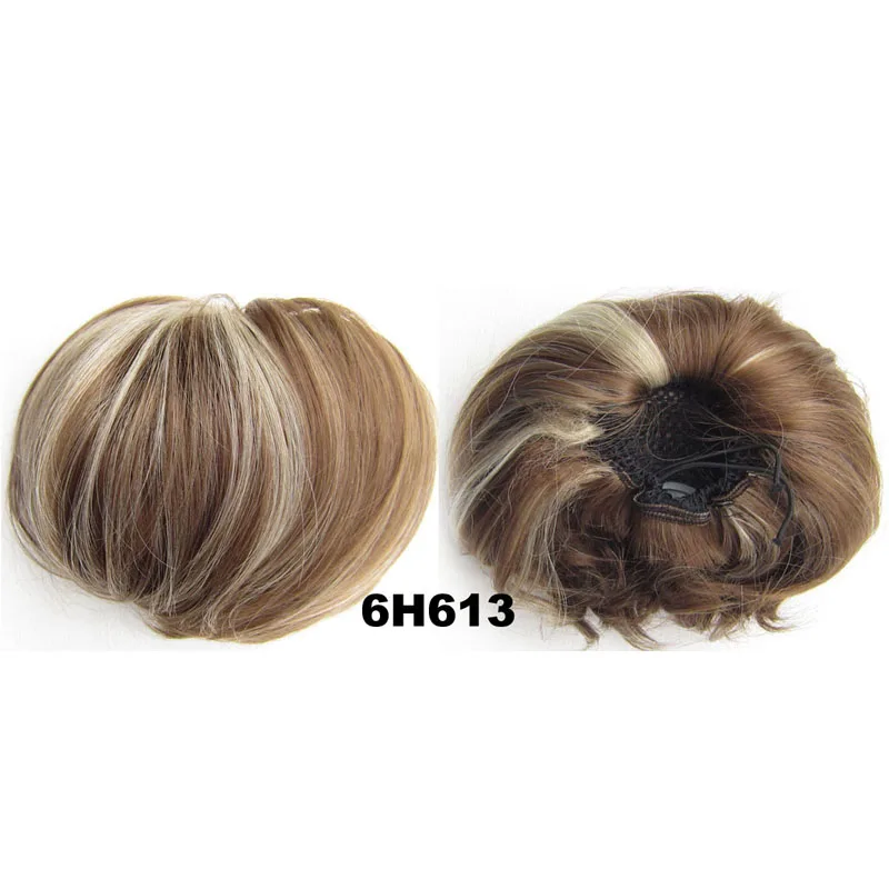 Jeedou Updos синтетические волосы высокая температура волокна шиньон коричневый цвет 85 г волосы булочка Pad пончик-шиньон Резиновая лента шиньон - Цвет: 6H613