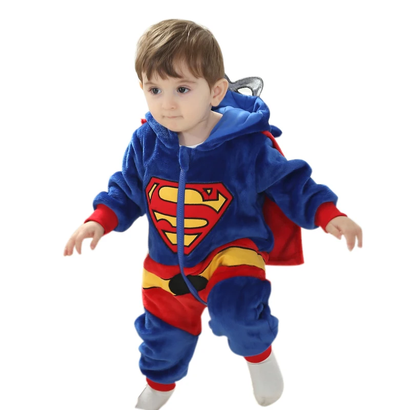 YAOYAO BEAR Baby Romper Captain America Costume - Warm Velvet Jumpsuit, Long Sleeve, 3m-24m Boys Girls Clothes - Boys Outwear Clothes image 4