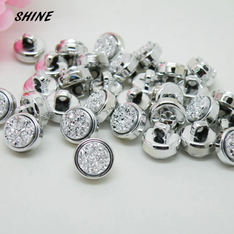 Блестящая полимерная пуговица для шитья скрапбукинга круглая разноцветная с