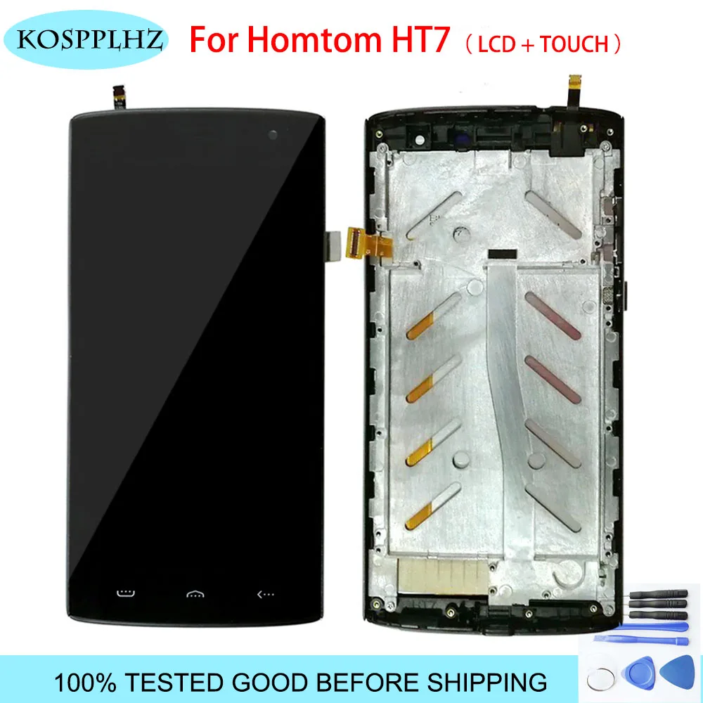 100% протестированная стеклянная панель дигитайзера для HOMTOM HT7 ЖК-дисплей
