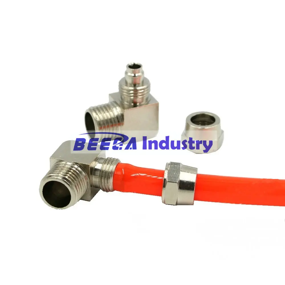 Медный пневматический быстроразъемный прямоугольный колено для пластиковой