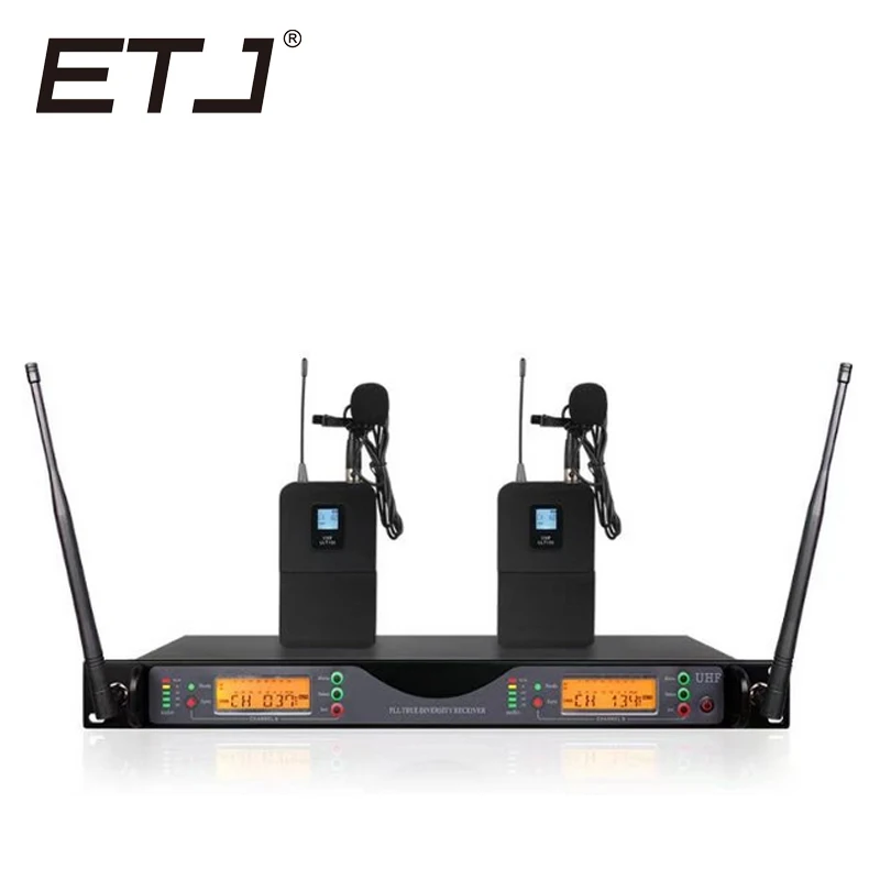 ETJ бренд UR24D UR4D с двойной гарнитура Беспроводной микрофон для сценического