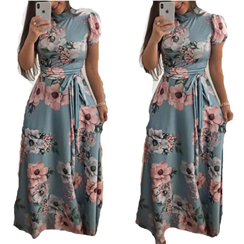 

2020 Leisure Time Printing Bandage Longuette Dress Suit-dress Drop Shipping