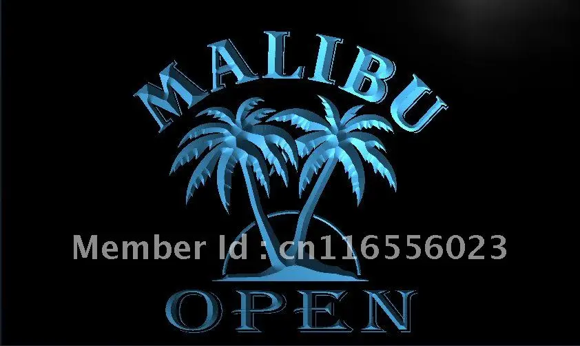 

LA067- Malibu Beer OPEN Bar светодиодный неоновый знак для домашнего декора