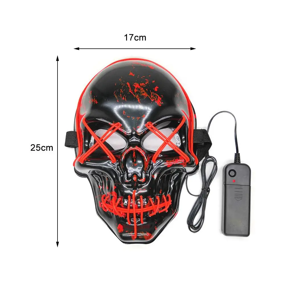 Светильник ка для Хэллоуина светящаяся ПВХ Светодиодная страшная маска