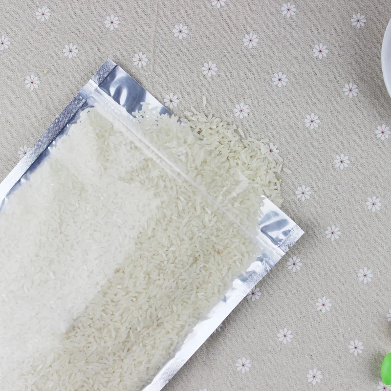 7 7*10 см полупрозрачная сумка из алюминиевой фольги с замком на молнии/серебристая