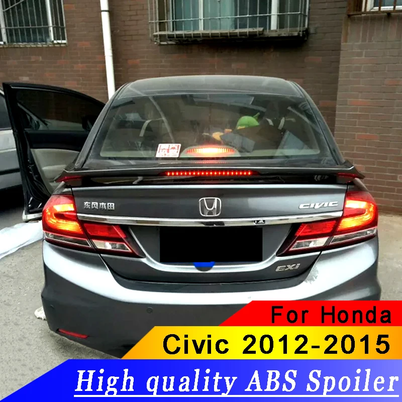 Для Honda 2012 2015 Civic есть светодиодный задний спойлер из АБС пластика праймер или