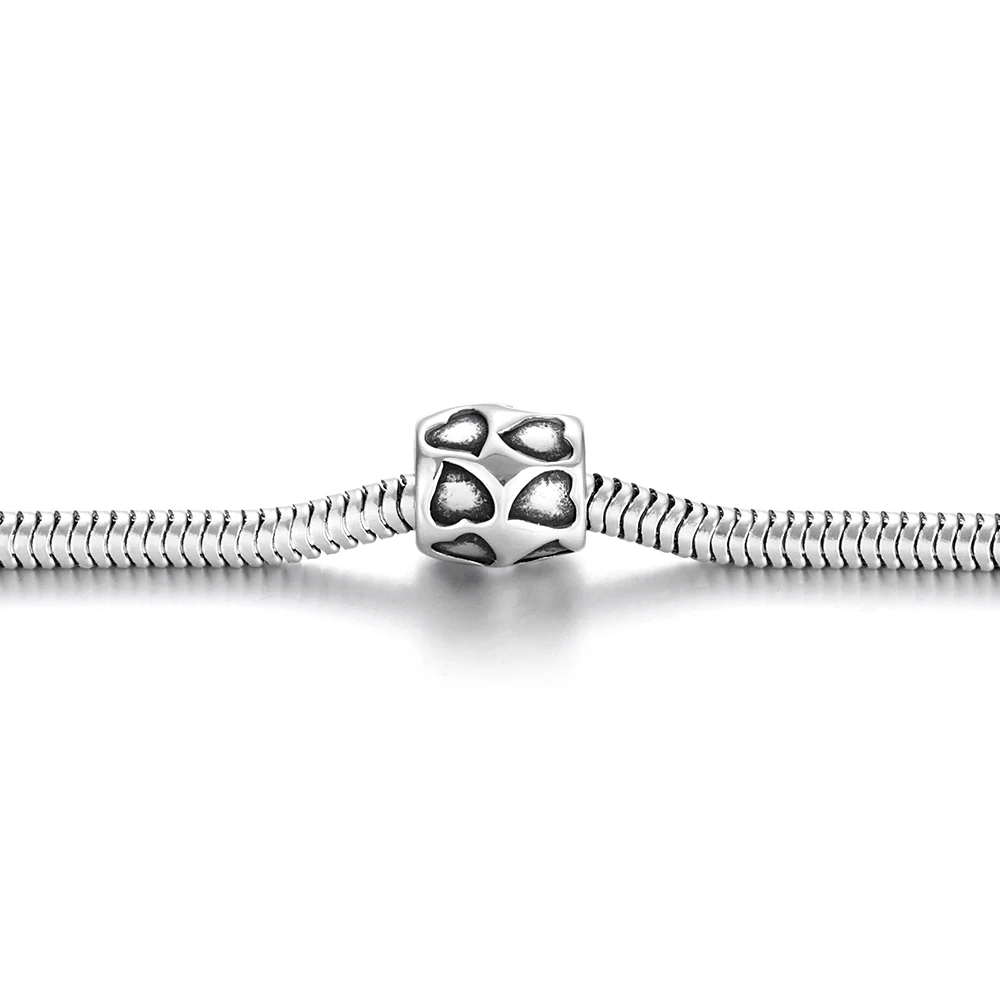 Бусины из нержавеющей стали в форме сердца 5 мм металлические отверстия