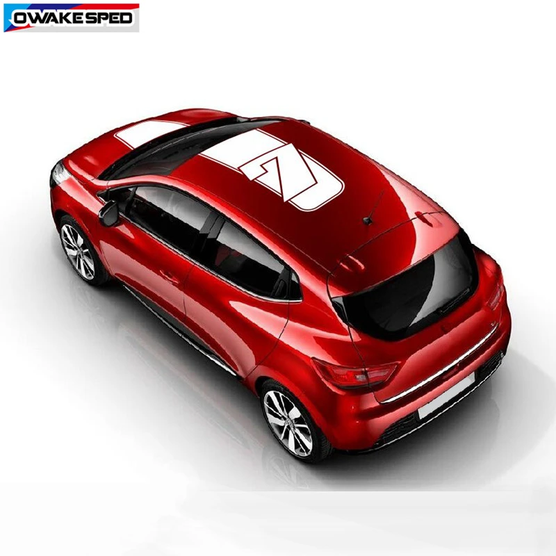 Виниловая наклейка на крышу для Renault Clio Auto № 7 графические спортивные полосы