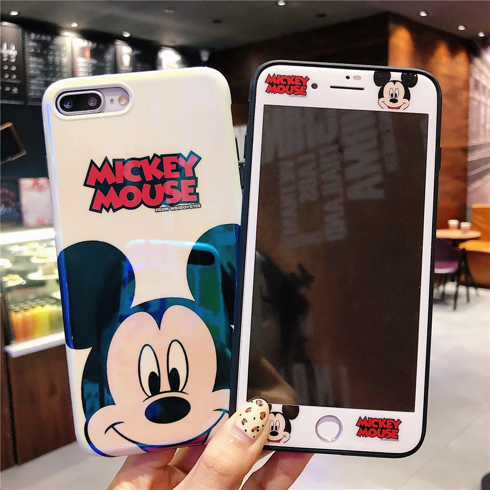 Милый розовый корпус для МЫШИ Микки Минни iphone xr чехол + Защитное стекло экрана