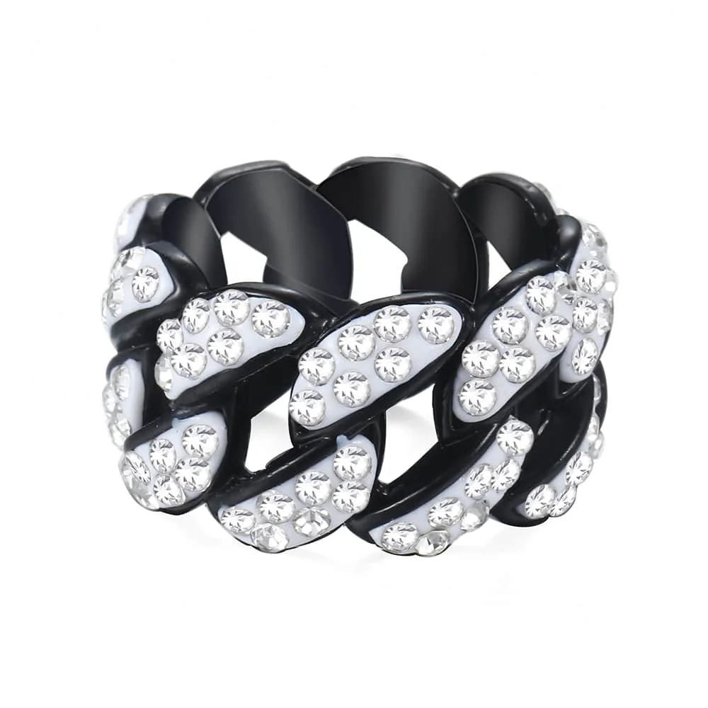 13 мм кольцо со льдом, цепочка для мужчин и женщин, хип-хоп, мужские ювелирные изделия, подарки для свадьбы, помолвки, Черное золото, серебро, GRM10