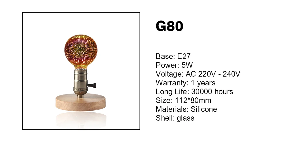 3D звезда 220V E27 Светодиодная лампа Эдисона лампада ST64 A60 G80 G95 G125 Алмазный в форме сердца Форма праздничный новогодний декор светодиодный потолочный светильник
