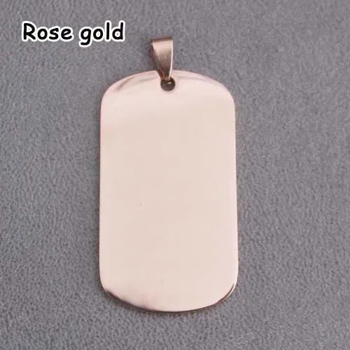 Rose gold 100 шт/Партия Красочные армейские Тэги из нержавеющей стали военные бирки для домашних животных подходят для лазерной гравировки - Цвет: Rose gold