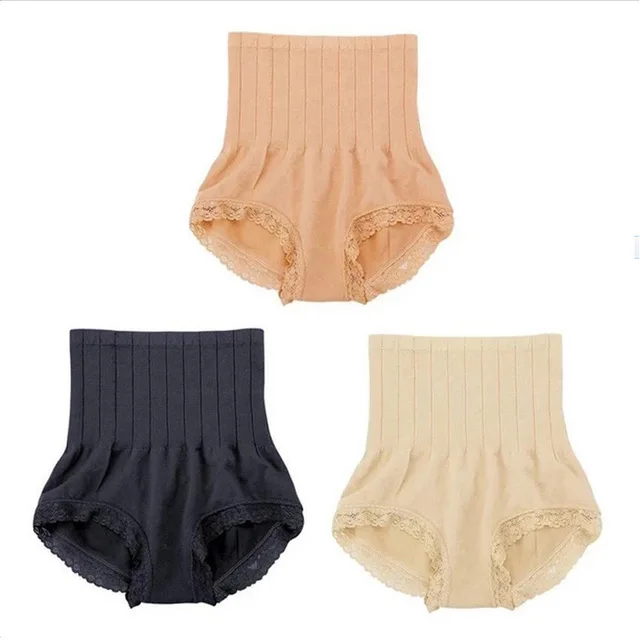 3 color pieces Модные сексуальные женские трусики, удобные хлопковые трусики, нижнее белье с высокой талией, одноцветные трусики, сохраняющие тепло матки и антифриз - Цвет: 3 color pieces