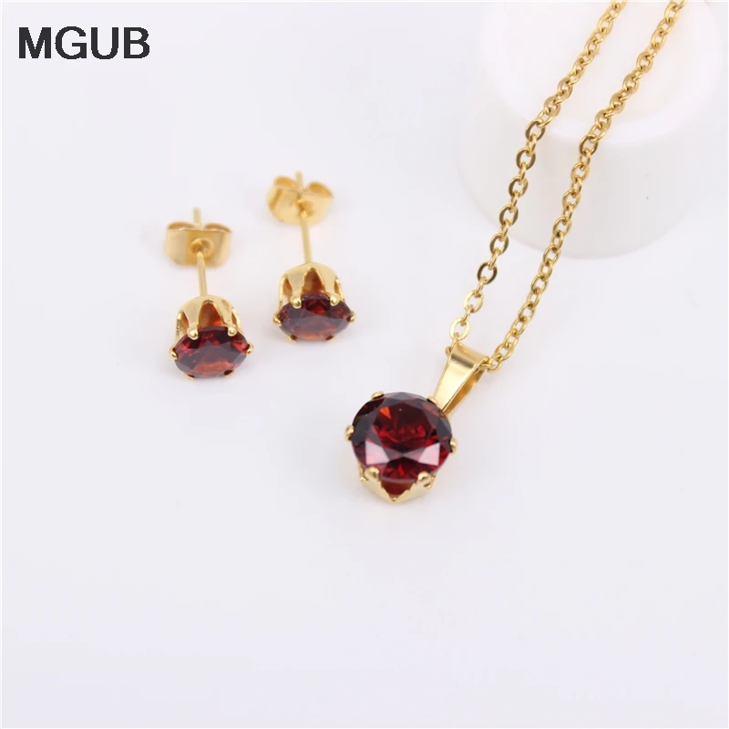 Милый маленький кристалл набор 8 мм Кулон 5 Серьги Бесплатная доставка 50 см