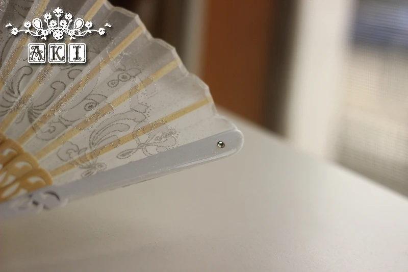 Японский китайский складывающийся веер из белого кружева Шелковый для танца DIY