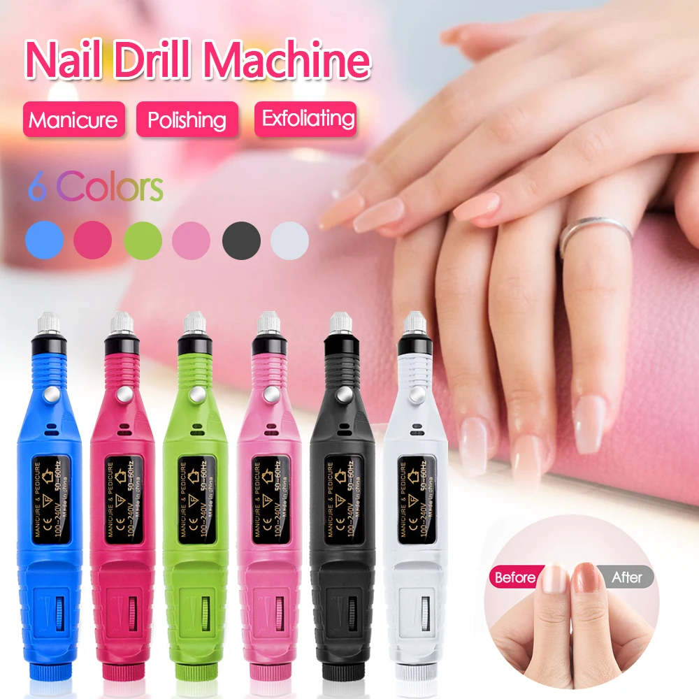 Электрическая дрель для ногтей с вилкой Стандарта ЕС/США аппарат полировки УФ