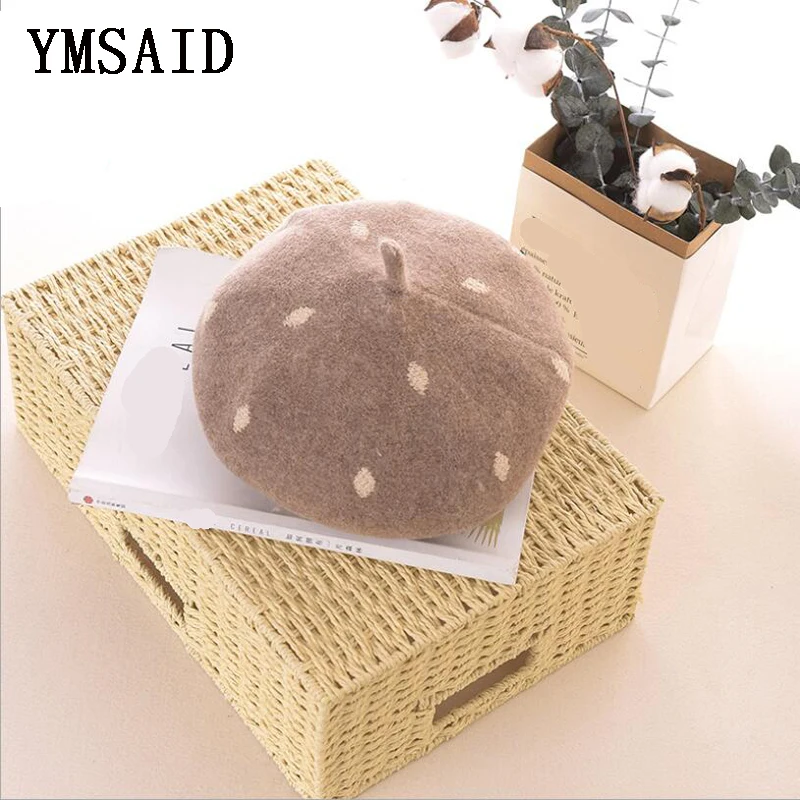 Ymsaid/Новинка, корейская мода, шерсть, женские береты, зимний теплый берет, Женская Повседневная Кепка, винтажная шерстяная Женская плоская кепка, Boinas Bone