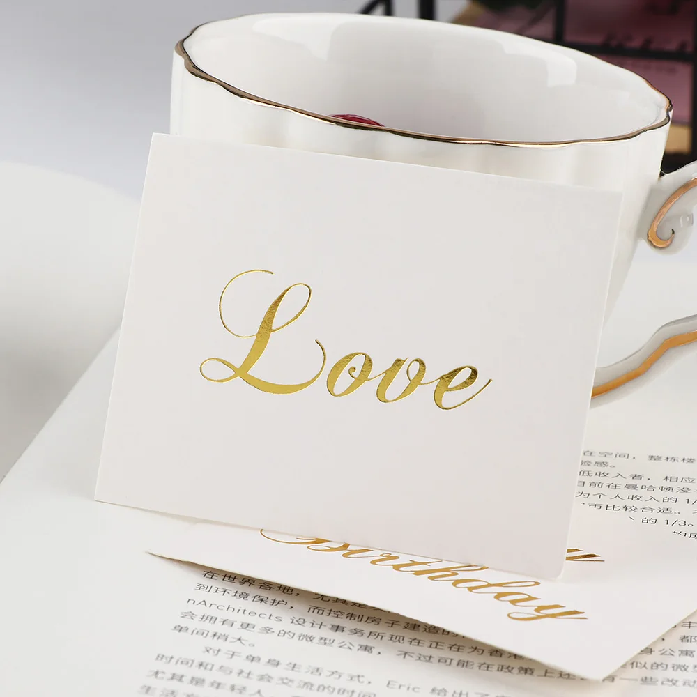 100 шт мини золотые рельефные поздравительные открытки с благодарностью на день