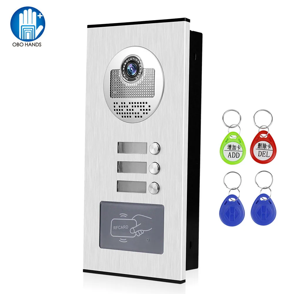 700TVL Color Video Doorbell Intercom System RFID Entrance Machine Outdoor Camera IR Night Vision Video Doorphone for Apartments