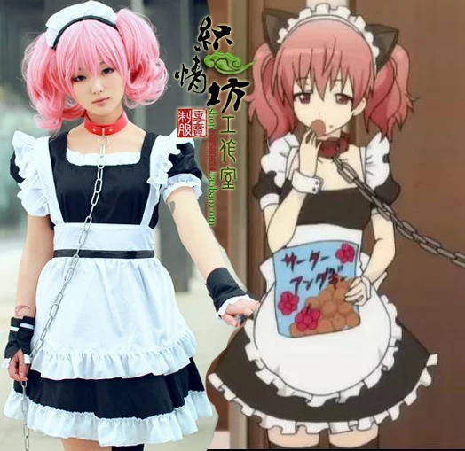 

Roromiya Karuta Cos Halloween Anime Inu x Boku SS Cosplay Female Woman Black and white maid Cartoon Lolita Cosplay Costume