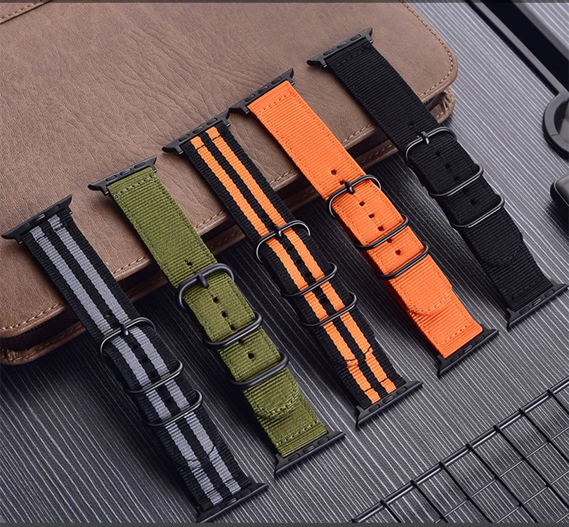 Тканый нейлоновый ремешок для часов 38/40 мм 42/44 серия 1 2 3 Iwatch Band Pulseira спортивный