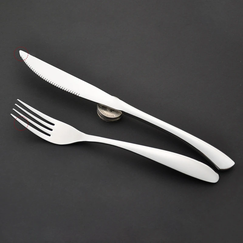 1 компл. высокое качество утолщение металла Нержавеющая сталь стейк вилки Ножи