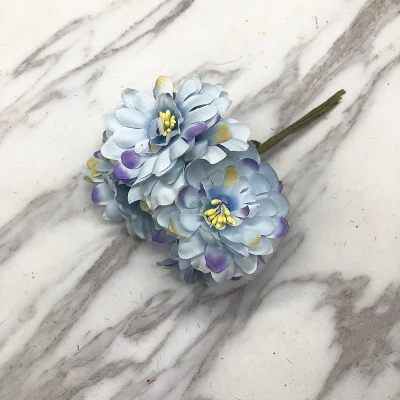 Lake blue HINDJEF тычинки diy имитация шелка цветок розы Подсолнух букет ручной работы искусственный цветок голова гирлянда корсаж - Цвет: Lake blue
