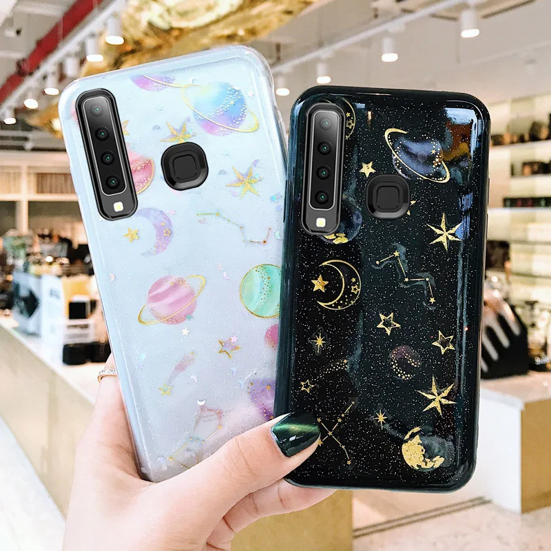 Блестящий Moon планета блестящий чехол ТПУ для samsung Galaxy A10 A20 A30 A40 A50 A70 женские босоножки с закрытой пяткой для samsung A60 M10 M20