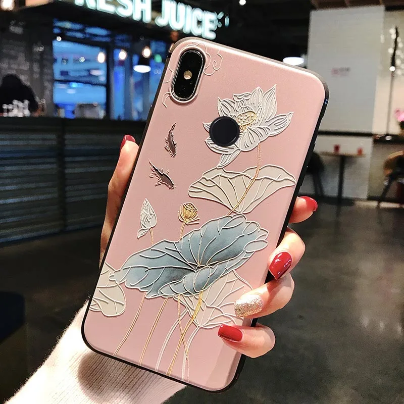7 Мягкий чехол из ТПУ с объемным изображением цветка для Xiaomi mi 9 Lite mi 8 SE mi 5X mi A1 A2 на красном mi Note 7 6 8 Pro 5 Red mi 7 6A чехол - Цвет: 7