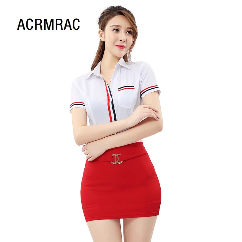 

Women suits Slim summer V-neck Short sleeve Blazers skirt 2 pieces set Sexy Women skirt suits Women set suits 2290
