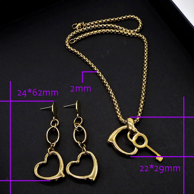 Женский комплект украшений AMUMIU из колье с подвеской и замком серьги чокер цвета