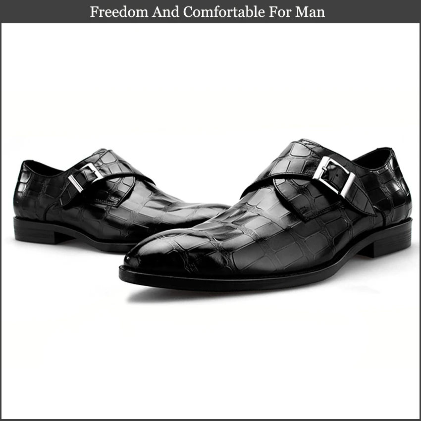 Итальянская натуральная кожа торжественное платье человек Monk Strap Oxford Роскошные туфли острый носок ручной работы Для мужчин; Свадебная вечеринка обувь SK115