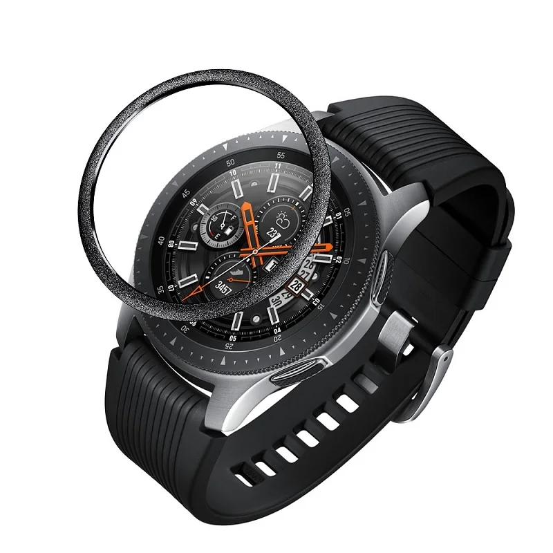 lightning-Black 46 мм ширина Нержавеющая сталь ободок кольцо для samsung Galaxy Watch, Спортивные Часы Ободок кольцо Защитная крышка Анти кольцо для шестерни S3 - Цвет ремешка: lightning-Black