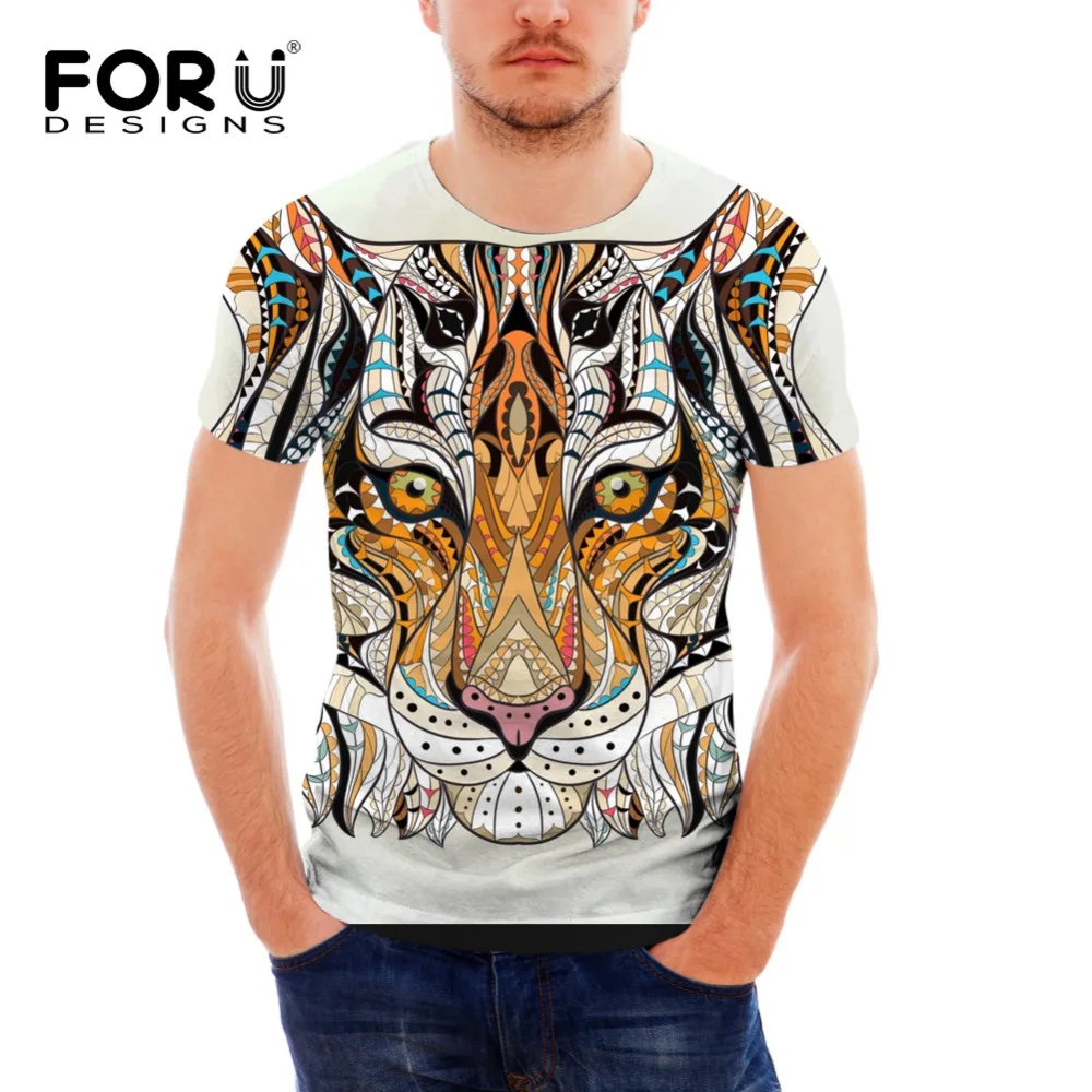 FORUDESIGNS/Новая мужская футболка с круглым вырезом лето 2019 модные мужские футболки