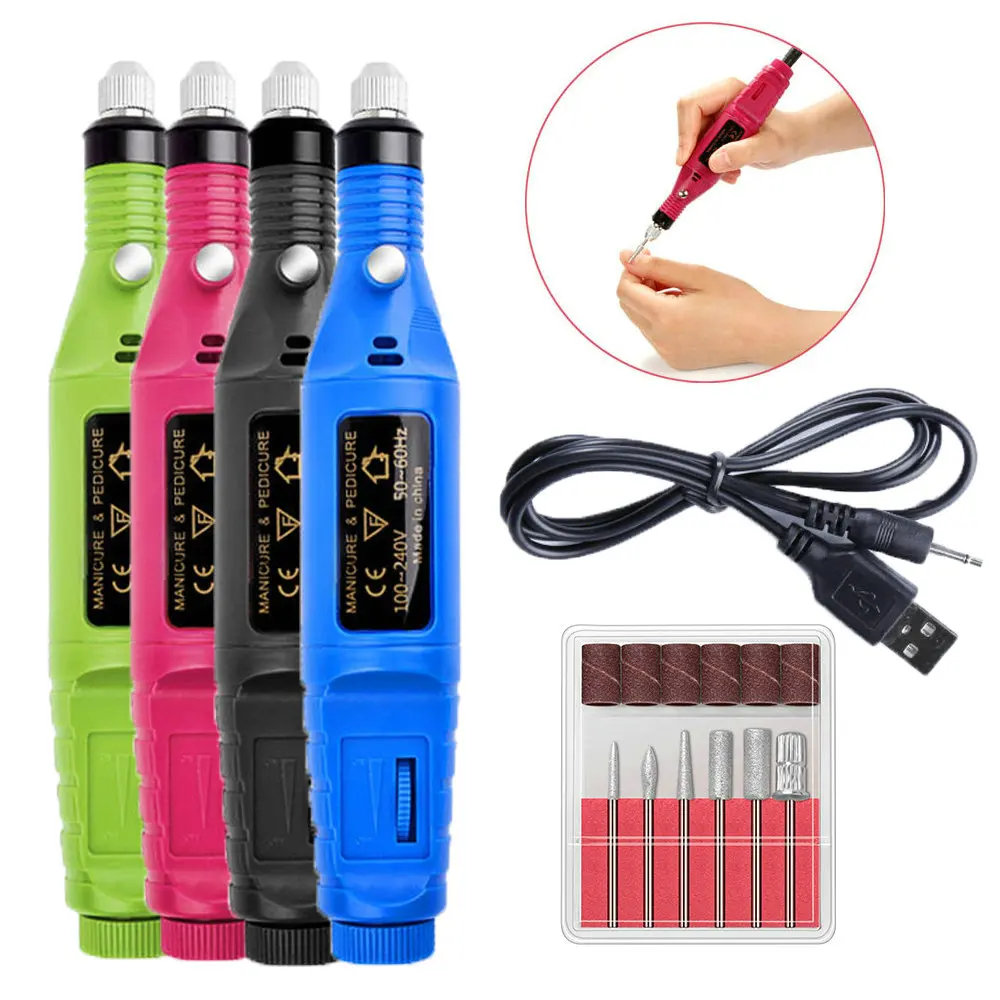 Professional Electric Manicure Machine Pen Nail Drill Bit Kit Milling Cutters Nail Art Cuticle Gel Remover Nail File Nail Tools