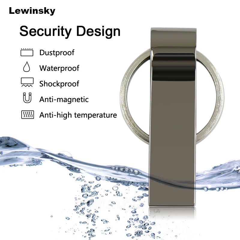 2 0 USB флеш накопитель 32 Гб 64 128 ГБ 8 16 водонепроницаемый Флешка Memoria Metal Stick