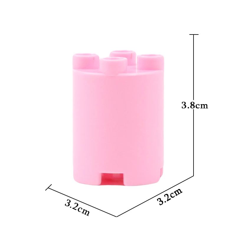 PINK Cylinder Классический большой замок строительные блоки аксессуары совместим с Duplo кирпичи принцесса игрушка крепостный фонарь Флаг башня мост подарок - Цвет: PINK Cylinder