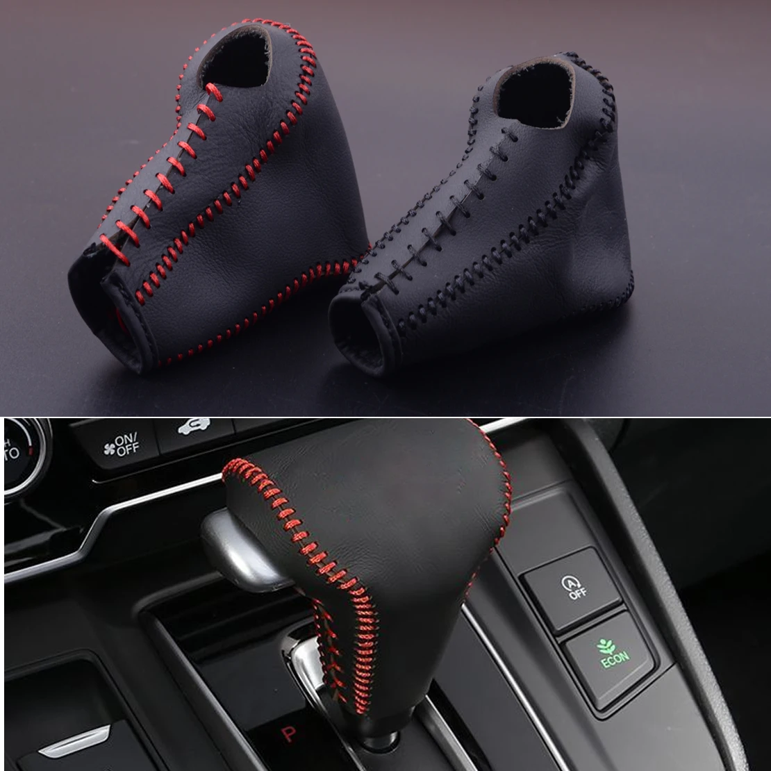 CITALL кожаная ручка переключения передач накладка прошитая вручную подходит для