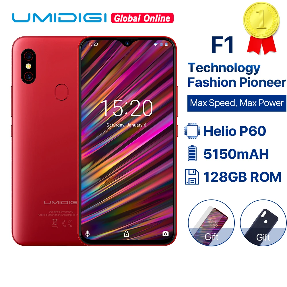 UMIDIGI F1 6 3 &quot дроп FHD Helio P60 AI смартфон на Android 9 0 4 Гб ОЗУ 128 ПЗУ 5150 мАч мобильный